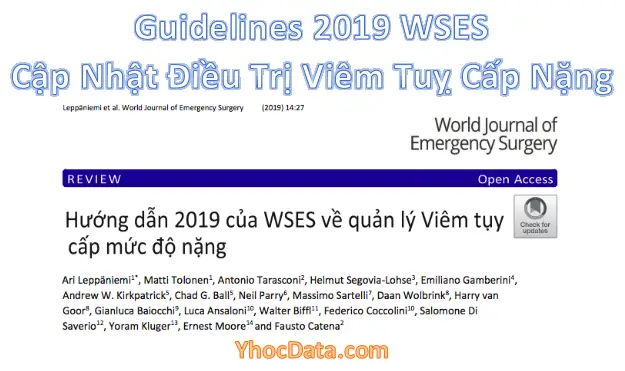 [Bài Dịch] Guidelines 2019 WSES – Cập Nhật Điều Trị Viêm Tuỵ Cấp Nặng