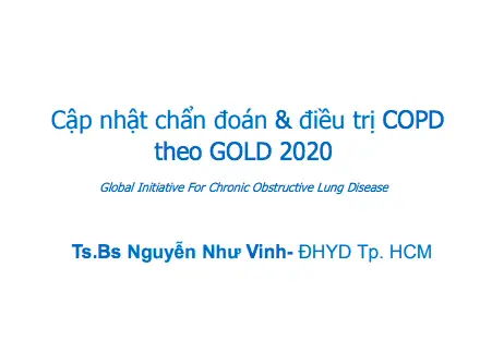 Cập Nhật Chẩn Đoán Và Điều Trị COPD – GOLD 2020